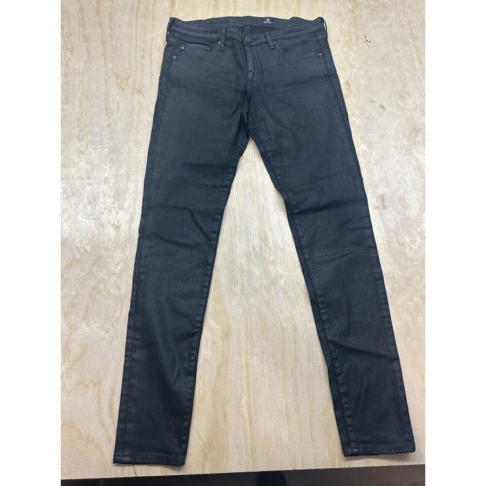 Adriano Goldschmied Women's Black Stretch Mid Rise Ankle Skinny Jeans Size 29R